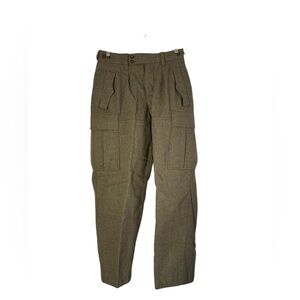 Vintage serios Military Wool WWII Army Green Cargo Pocket Pants Trouser 60s VGC